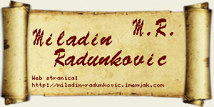 Miladin Radunković vizit kartica